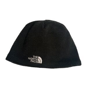 The North Face Beanie Hat TNF Black Heather Fleece Lined One Size Unisex EUC-